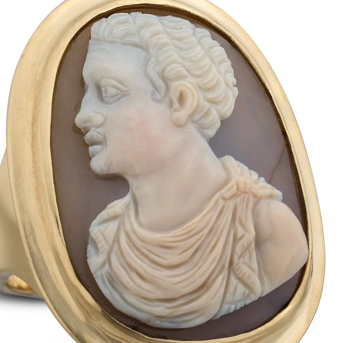 Renaissance Agate Cameo Ring Depicting A Julio-claudian Prince.-photo-2