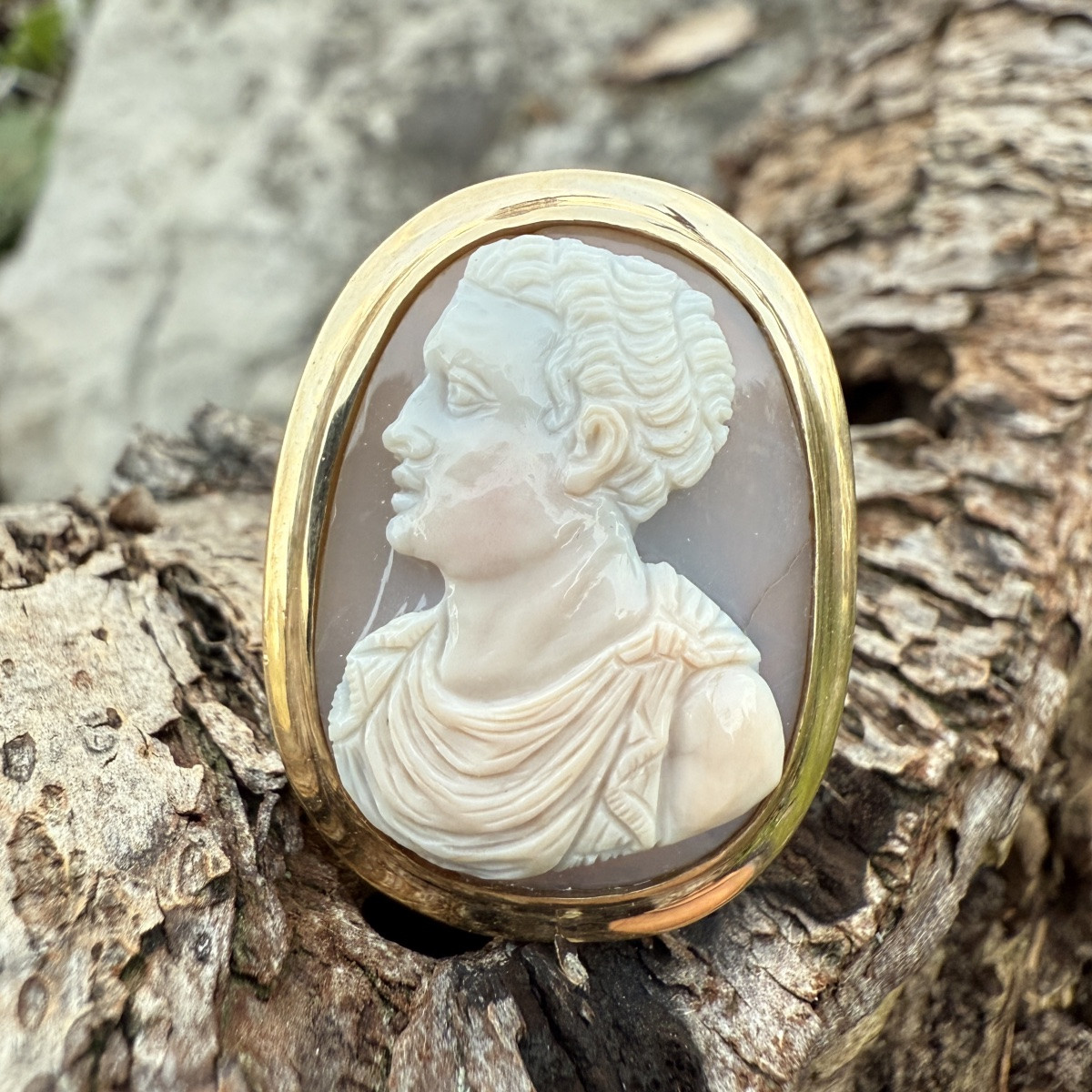 Renaissance Agate Cameo Ring Depicting A Julio-claudian Prince.-photo-3