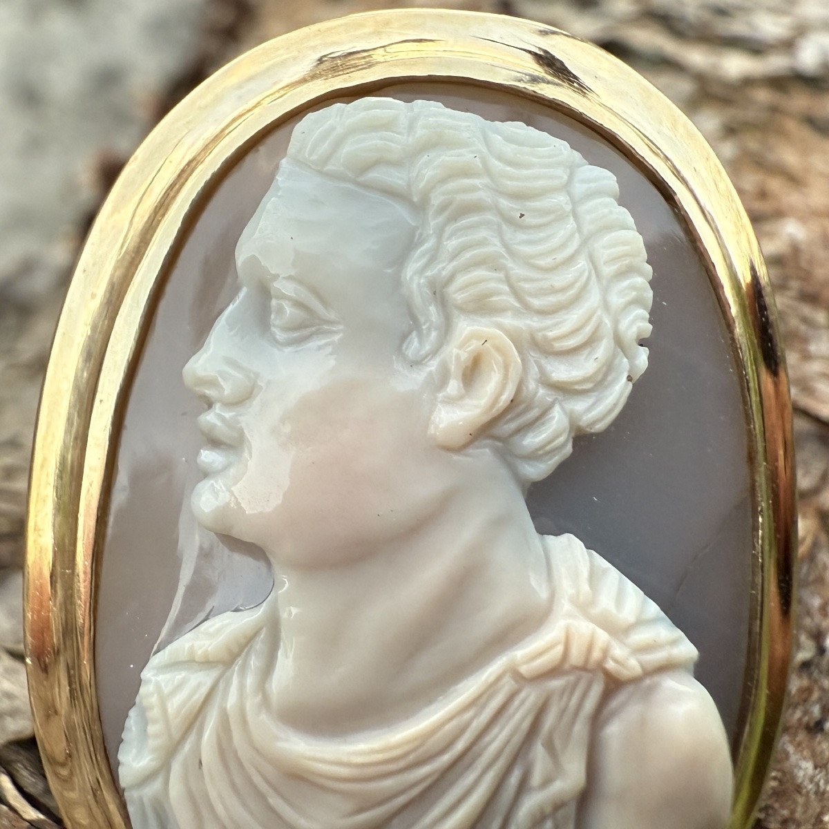 Renaissance Agate Cameo Ring Depicting A Julio-claudian Prince.-photo-5