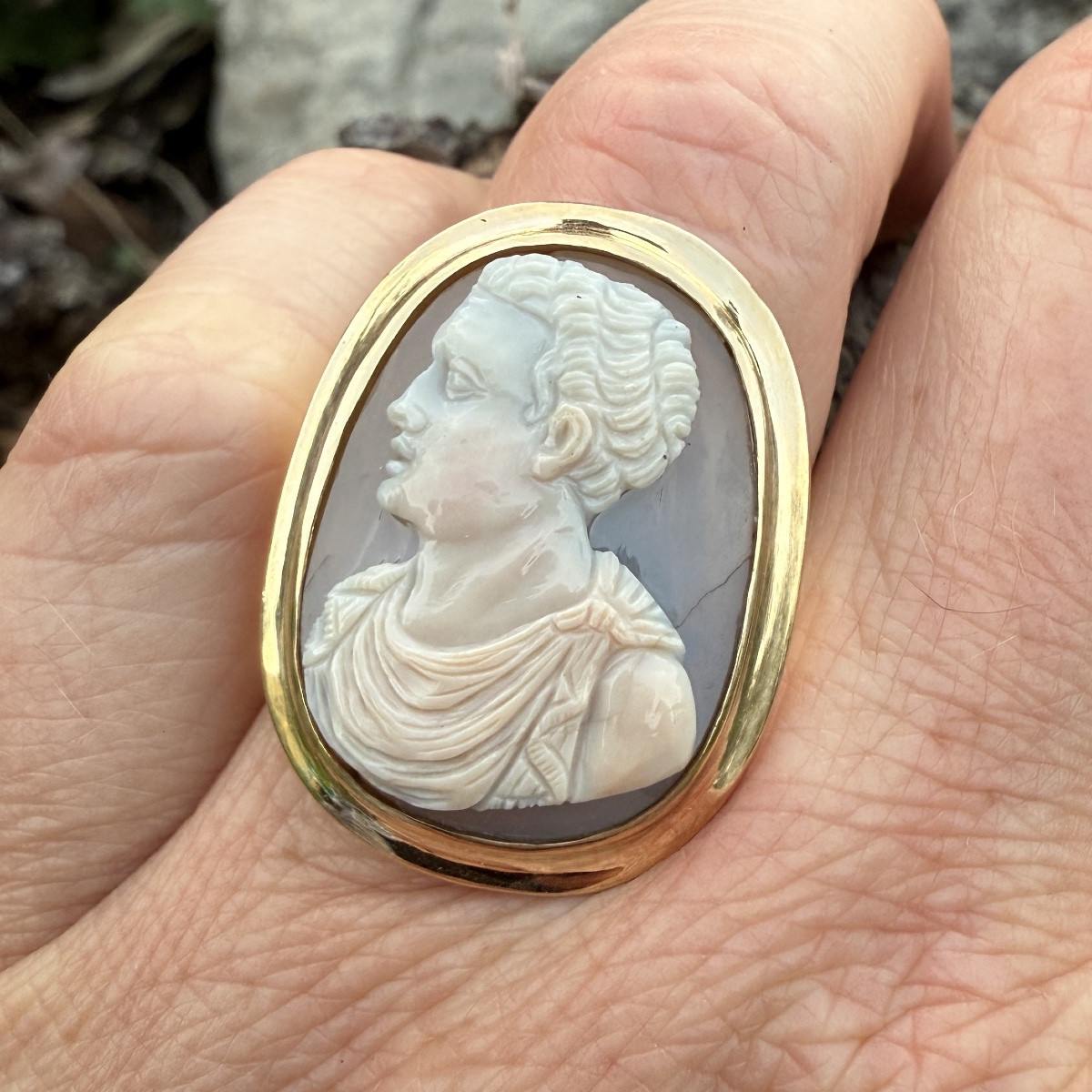 Renaissance Agate Cameo Ring Depicting A Julio-claudian Prince.-photo-8