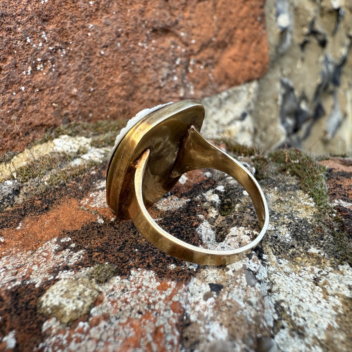 Gold Ring Set With A 19th Century Sardonyx Cameo Of Medusa.-photo-1