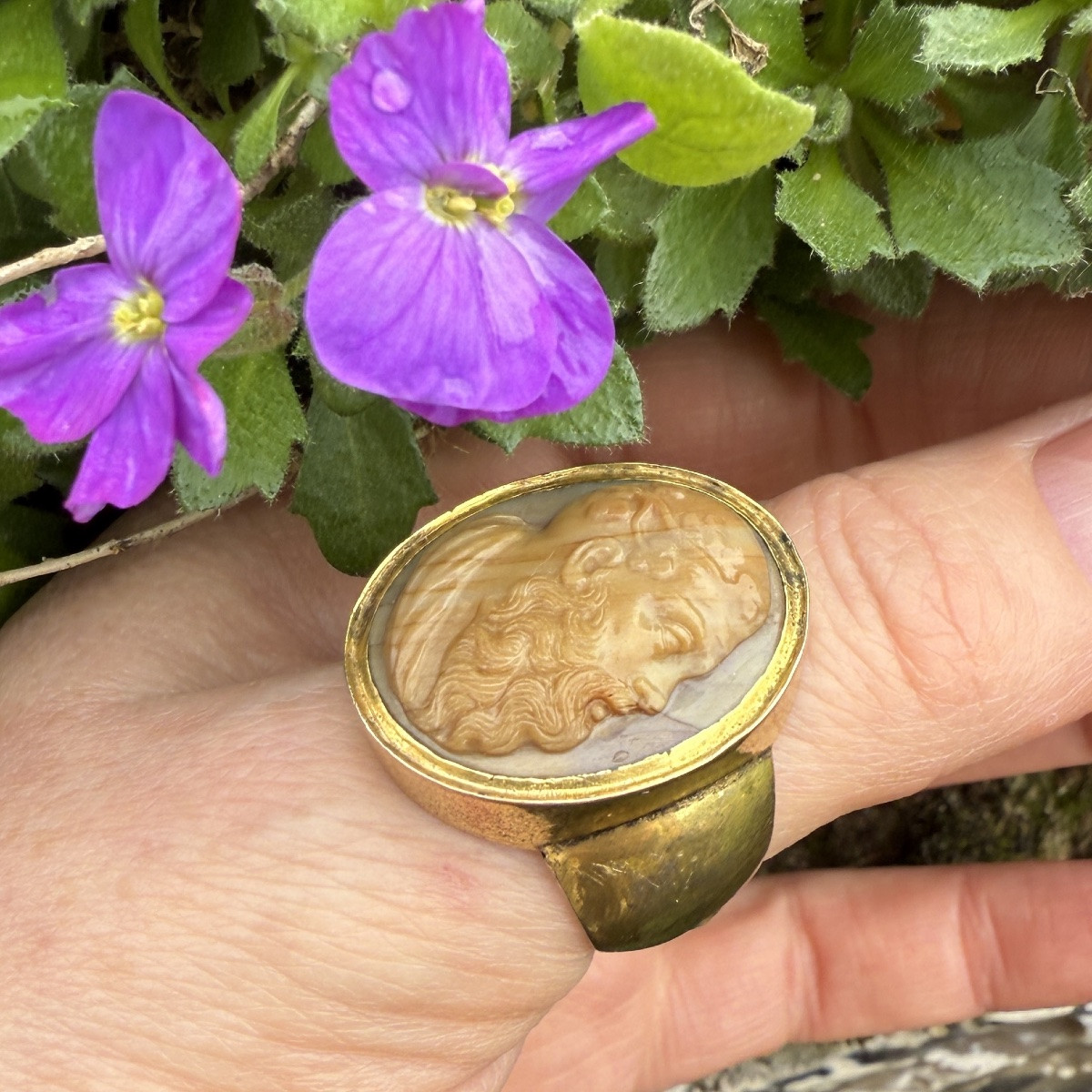 Bague camée représentant Silène. Italie ou Angleterre, vers 1800-1820.-photo-6