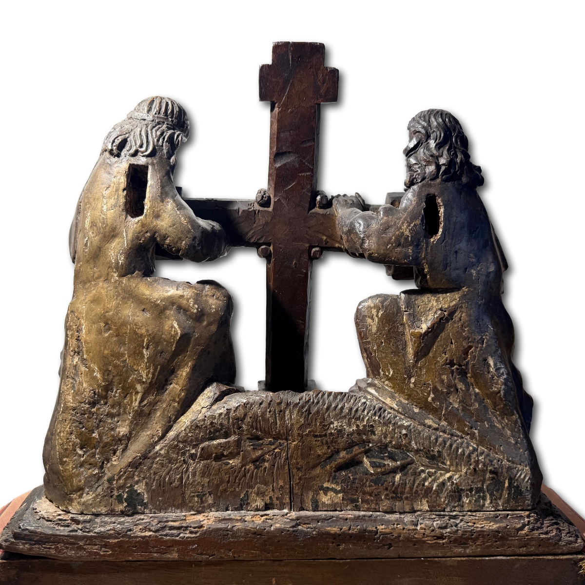 Deux anges agenouillés soutenant la Croix. Pays-Bas méridionaux, vers 1500-1520.-photo-8