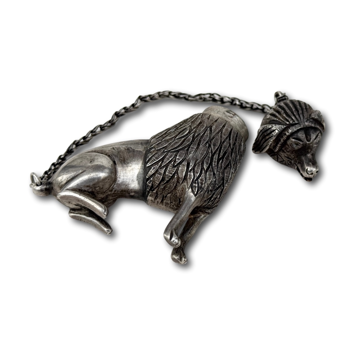 Boîte à épices en argent en forme de caniche, XVIIIe siècle.-photo-6