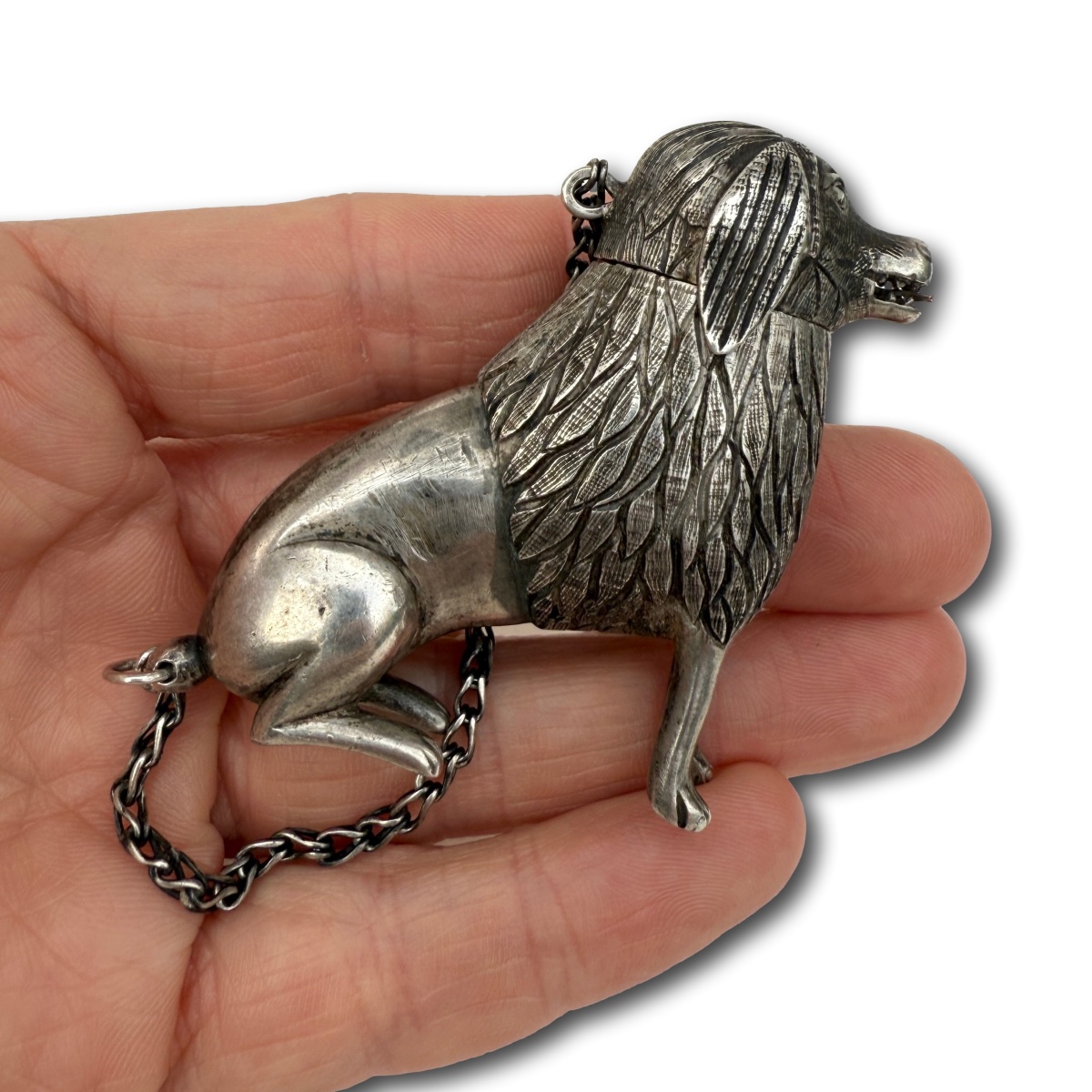 Boîte à épices en argent en forme de caniche, XVIIIe siècle.-photo-7