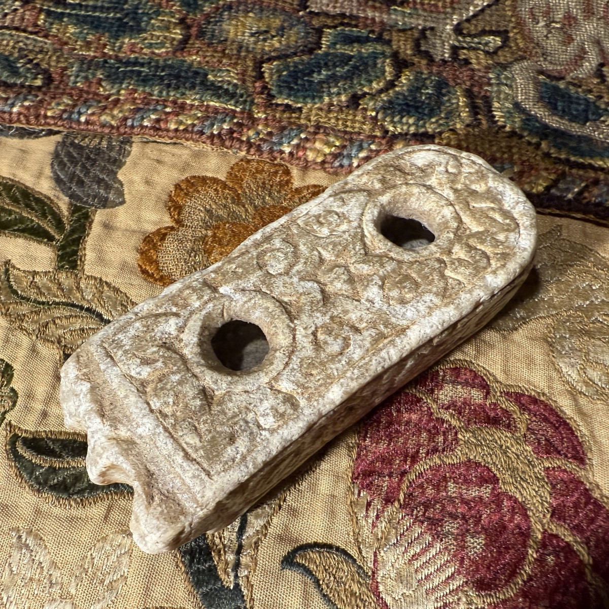 Encrier double romain en marbre, IIe-IIIe siècle ap. J.-C. -photo-2