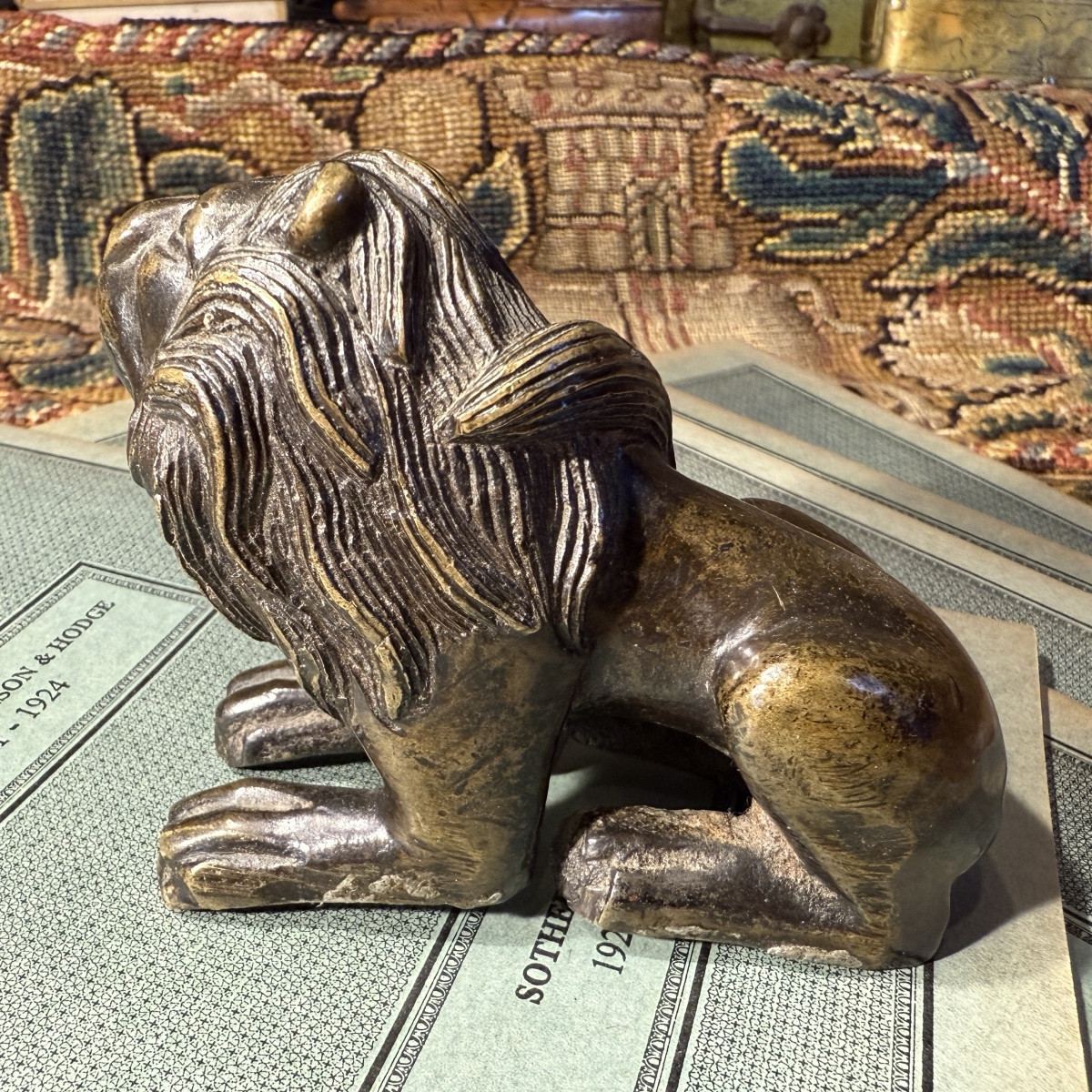 Renaissance Bronze Lion. Germany Or Italy, 16th Century.-photo-3