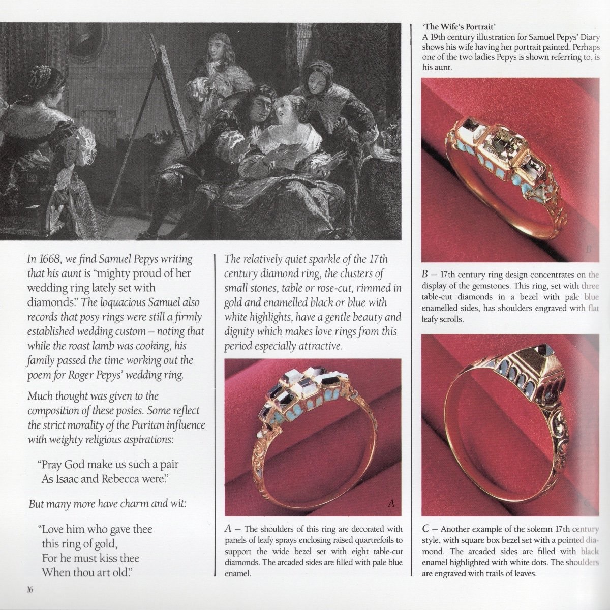 Bague en diamant taille rose et émail bleu. Angleterre, vers 1680-1700.-photo-1