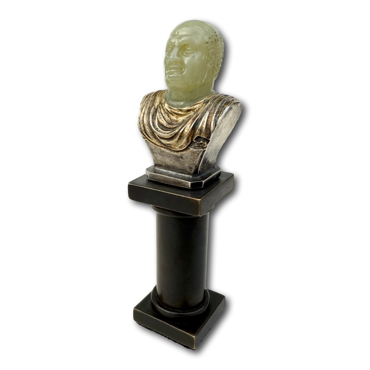 Chalcedony & Silver-gilt Bust Of The Emperor Vespasian. Italy, 17th–18th Century-photo-3
