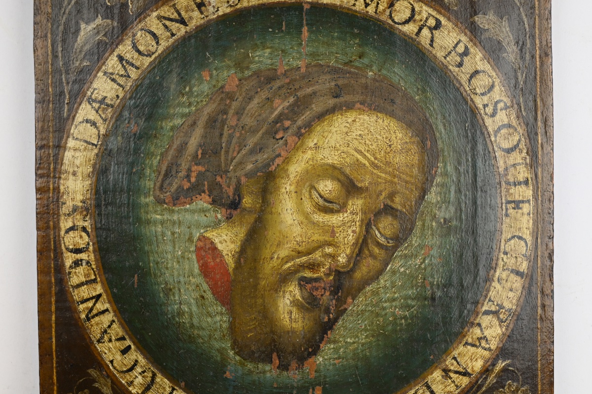 Panel With The Head Of Saint John The Baptist. Southern Italy, 17th Century.-photo-2