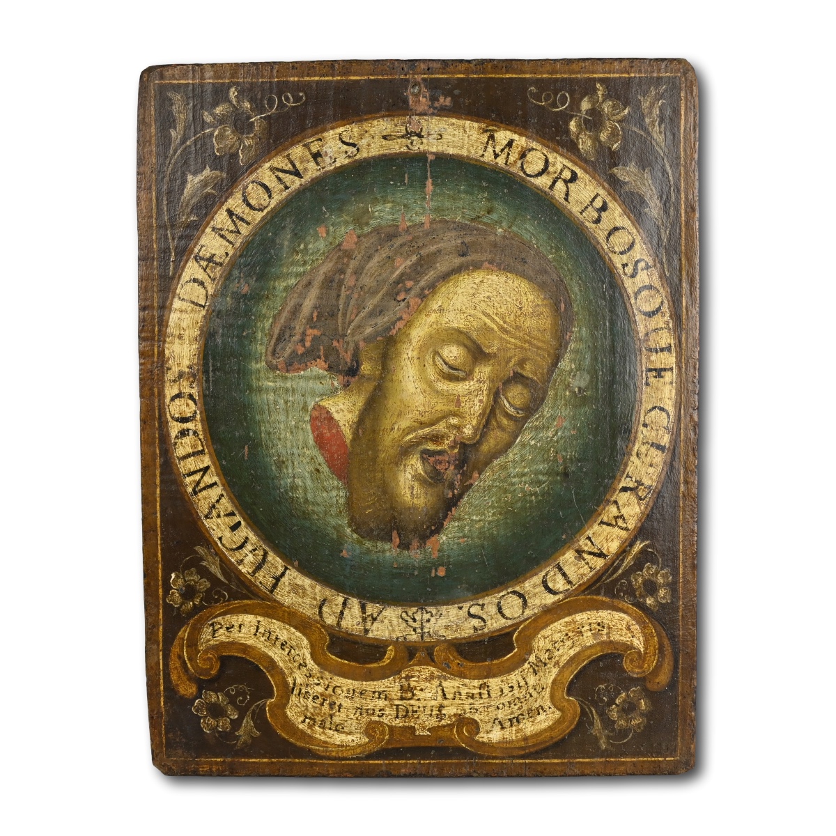 Panel With The Head Of Saint John The Baptist. Southern Italy, 17th Century.