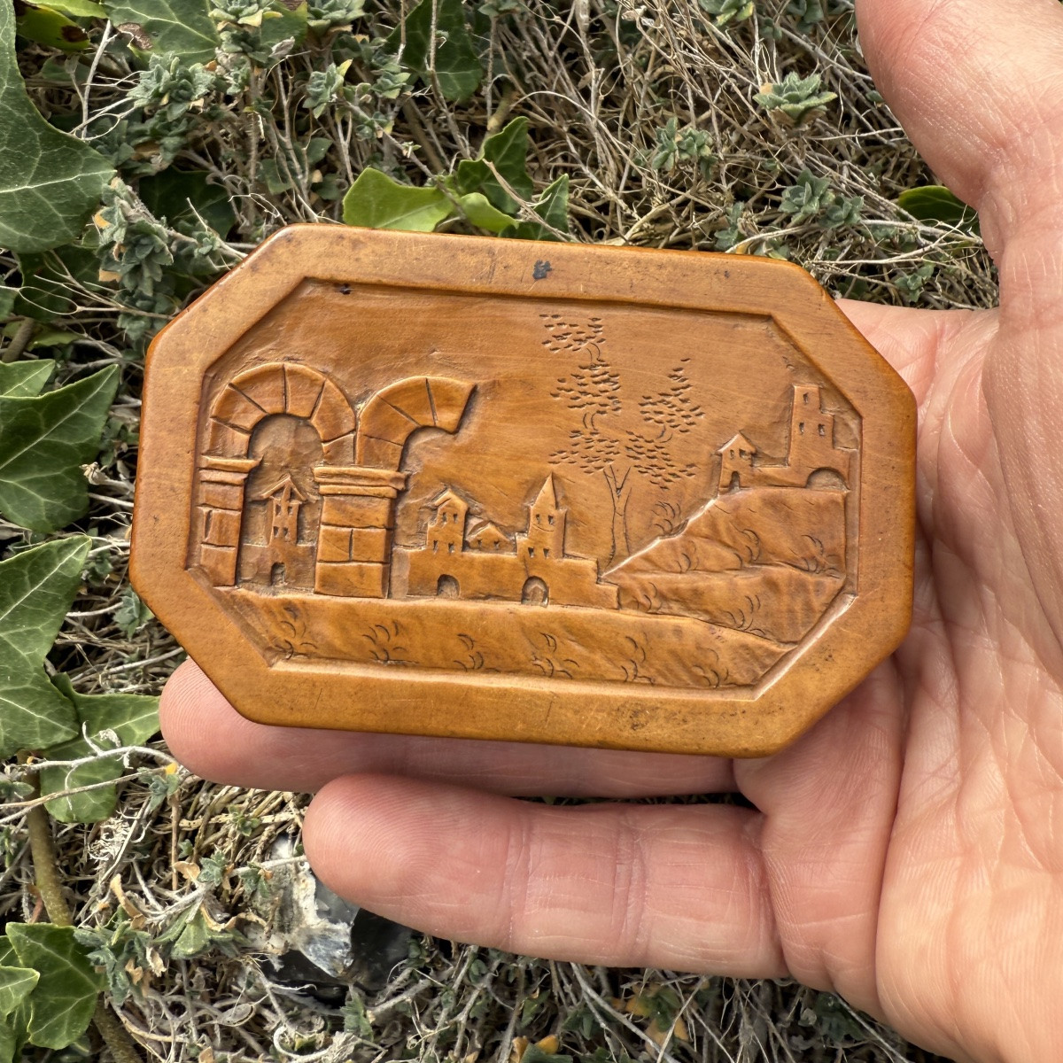 Boxwood Snuff Box With Biblical Scene (rebecca). Netherlandish, 17th Century.-photo-5