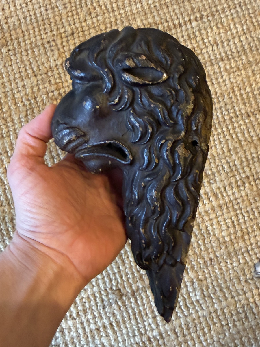 Support de masque de lion en bois sculpté. Angleterre, XVIIIe siècle.  -photo-5