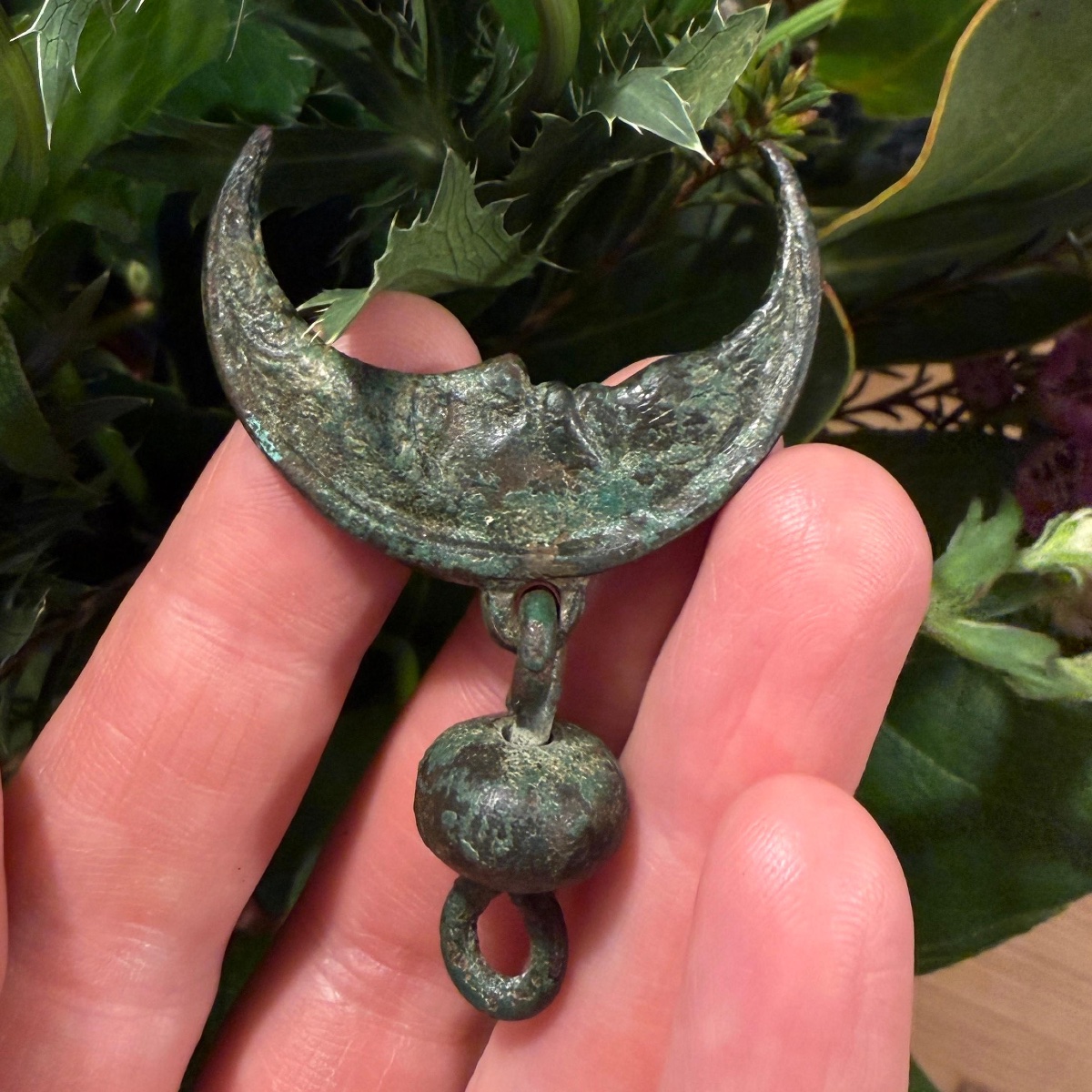 Bronze Moon Pendant With Anthropomorphic Face. Finland Or Gotland, 14th Century.-photo-6