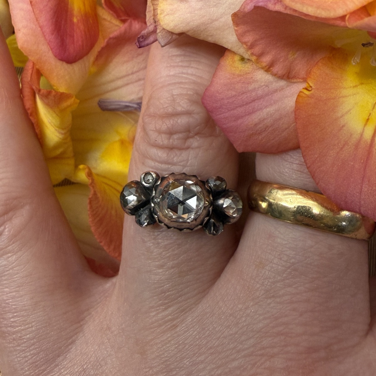 Exceptional Rose-cut Diamond And Black Enamel Ring. Western Europe, C.1680–1700.-photo-2