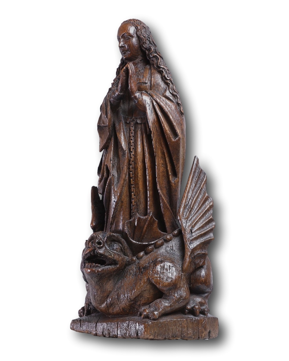 Sculpture Of Saint Margaret Of Antioch. Southern Netherlands, Flemish, C. 1500.-photo-7