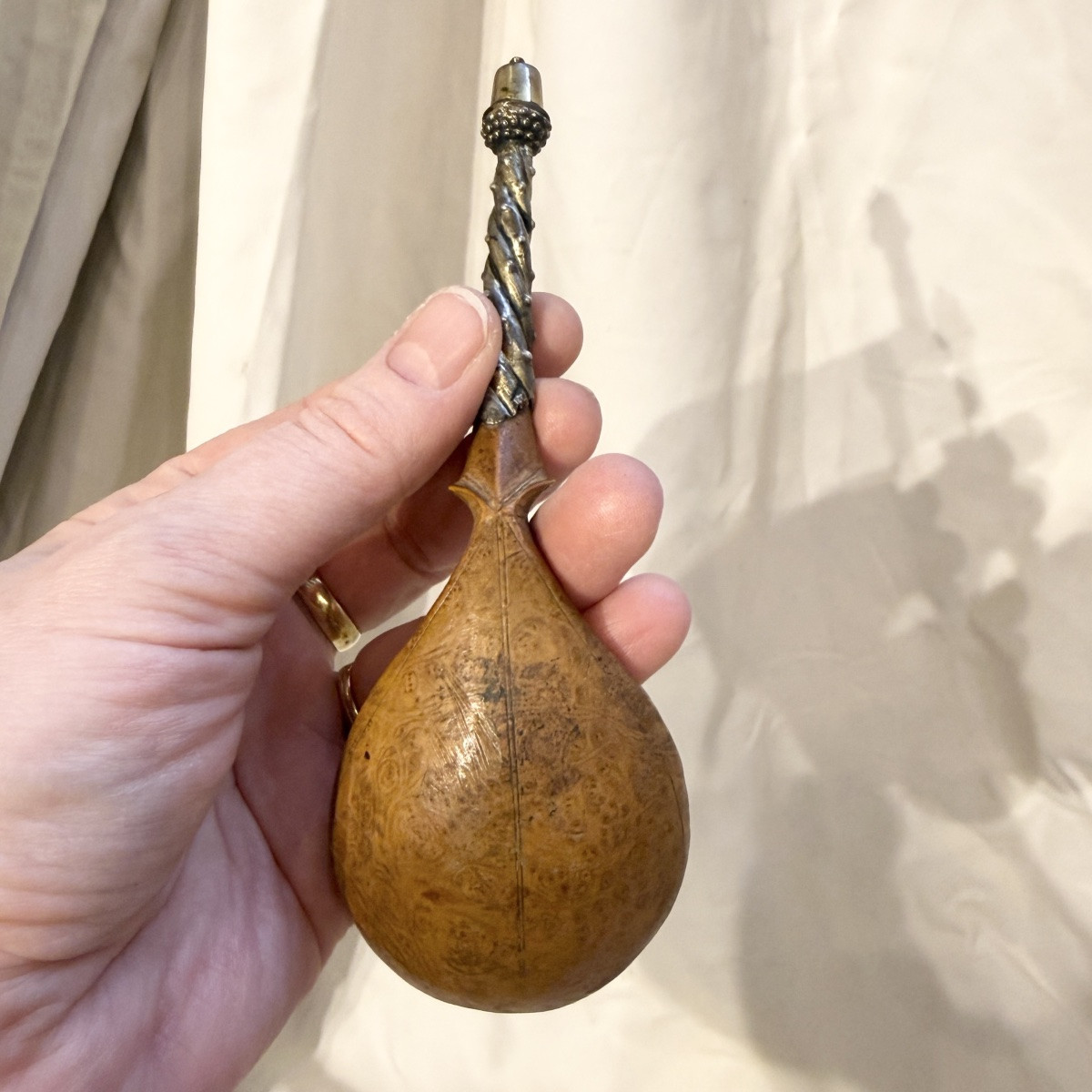 Burr Maple Spoon With Silver-gilt Handle. Swiss Or German, 16th - 17th Century. -photo-5