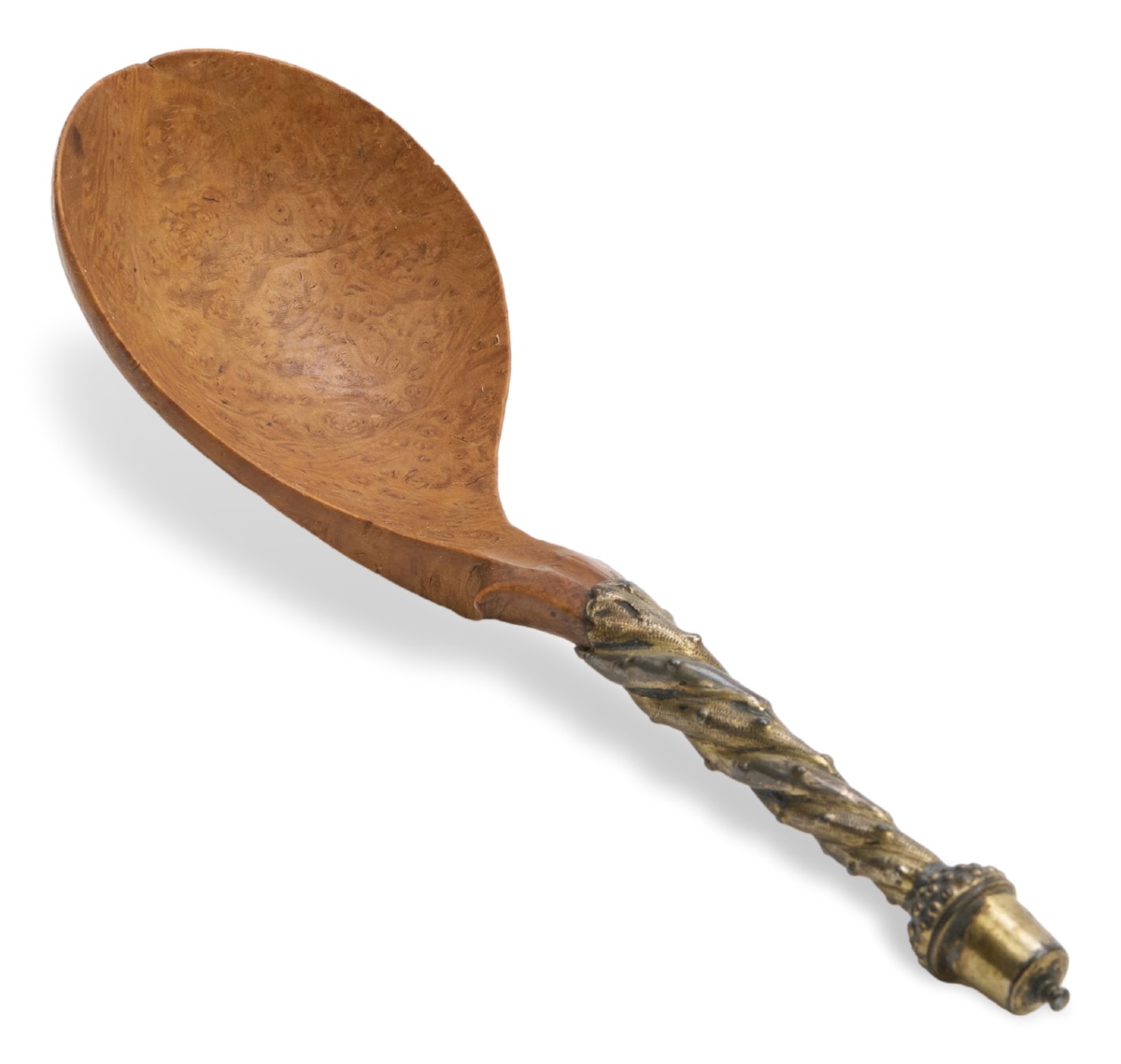 Burr Maple Spoon With Silver-gilt Handle. Swiss Or German, 16th - 17th Century. 