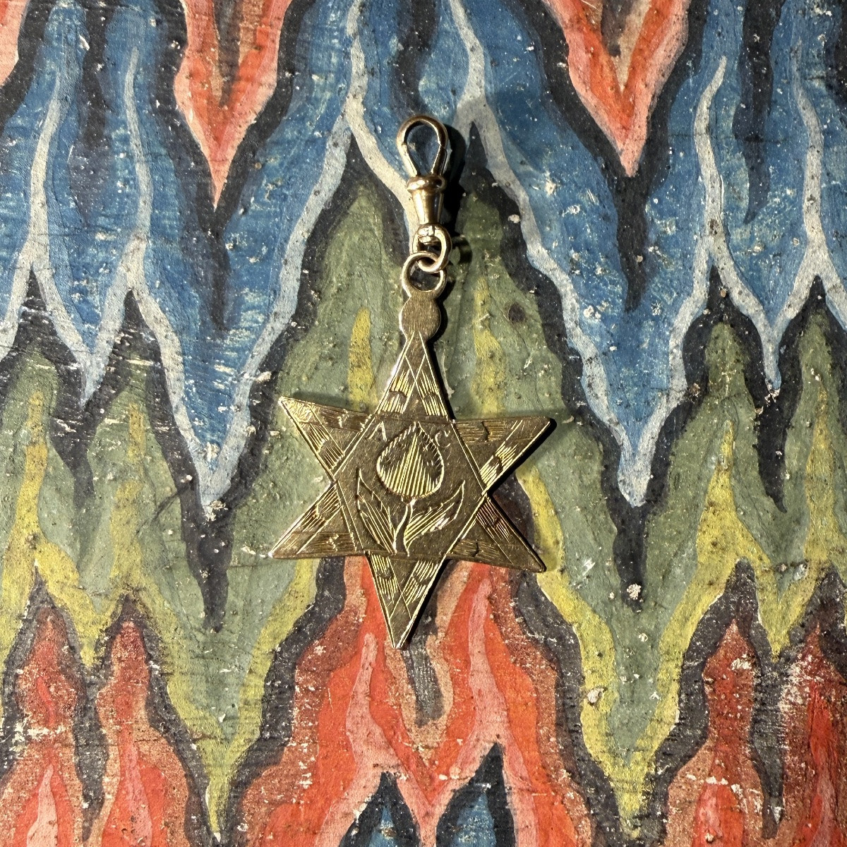 Gold Star Pendant Engraved With Foliate Ornament. Dutch, Late 17th Century.-photo-5