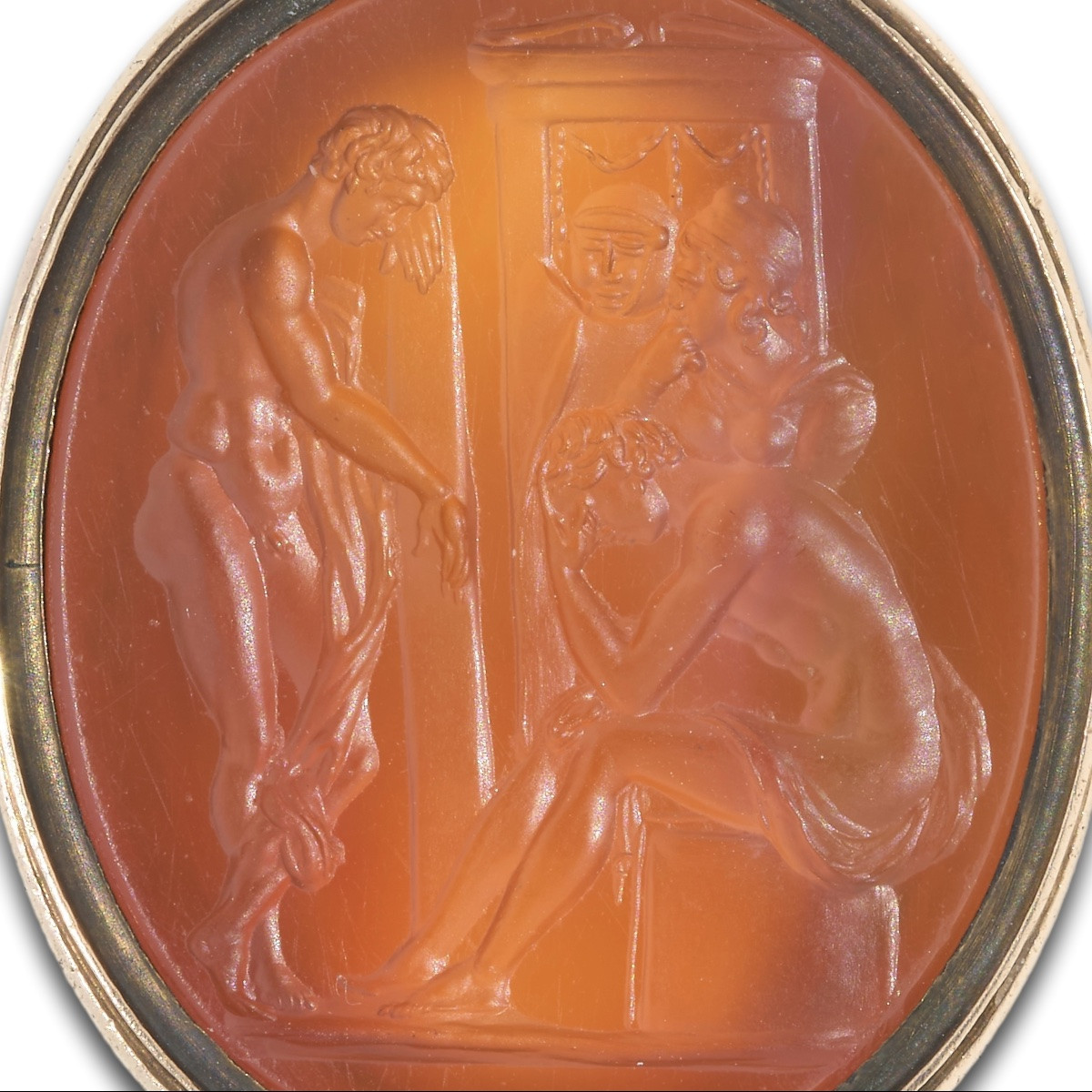 Sceau orné d'une intaille représentant Achille pleurant Patrocle. Angleterre, XVIIIe siècle.  -photo-2