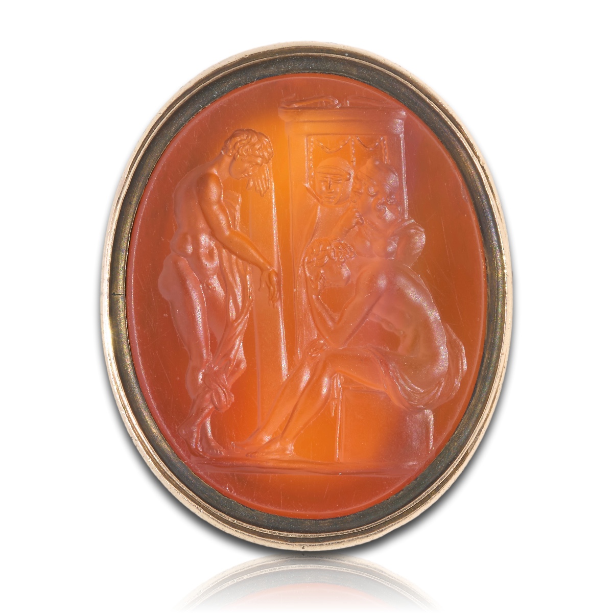 Sceau orné d'une intaille représentant Achille pleurant Patrocle. Angleterre, XVIIIe siècle.  