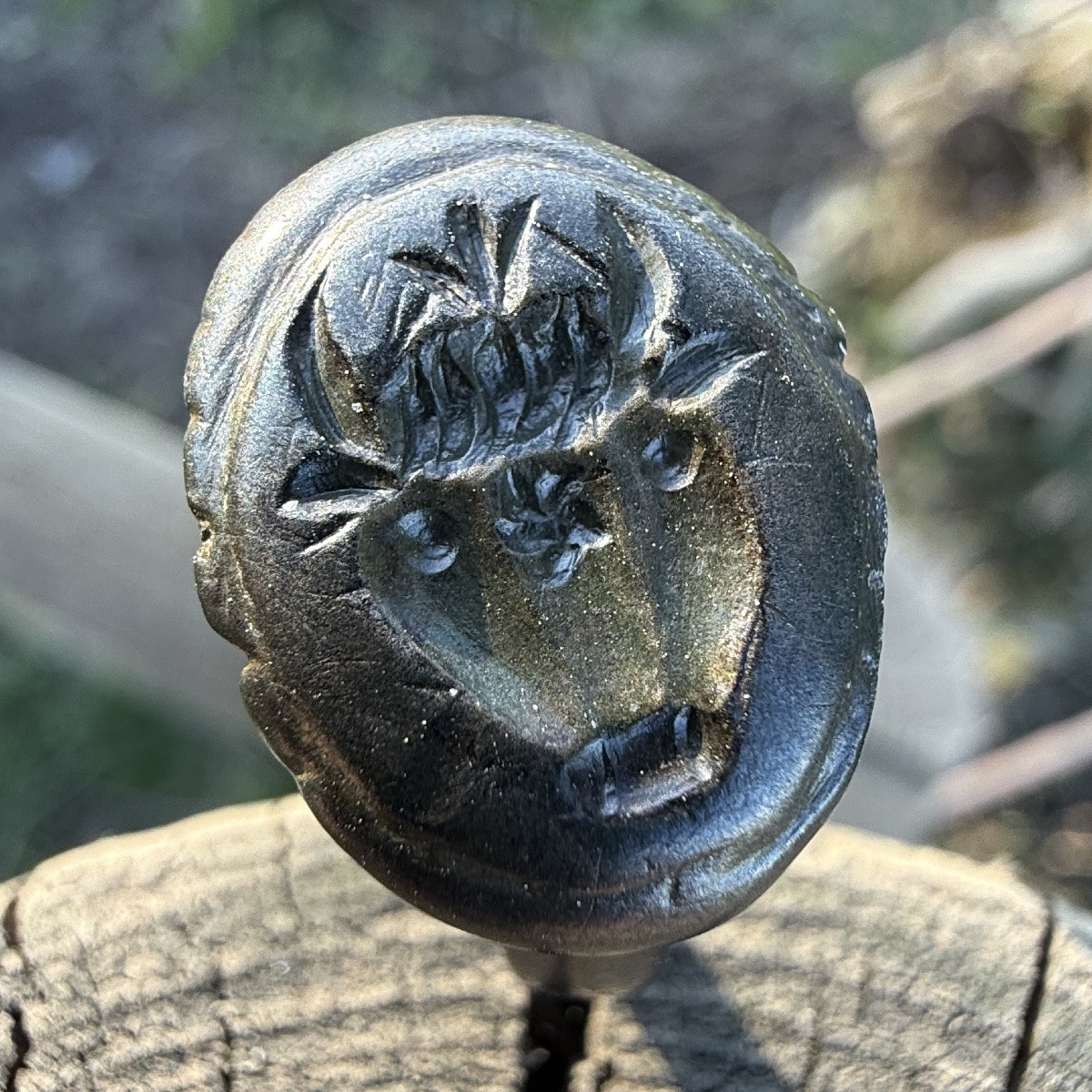 Ancient Silver Ring With An Intaglio Bucranium Motif. Roman, 4th–5th Century Ad.-photo-4