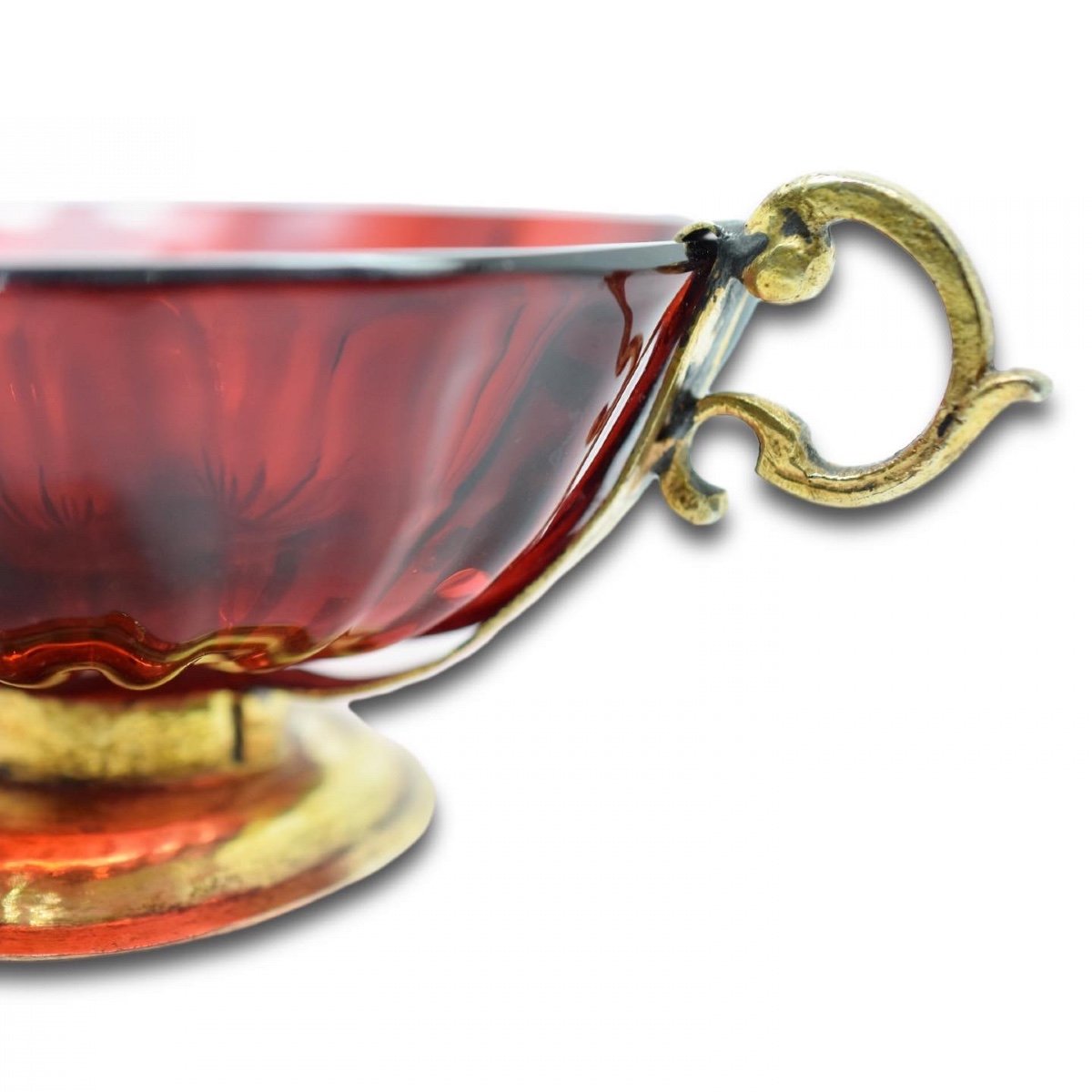 Coupe En Verre Rubis Monté Sur Vermeil Par Tobias Baur, Vers 1705-1709.-photo-6