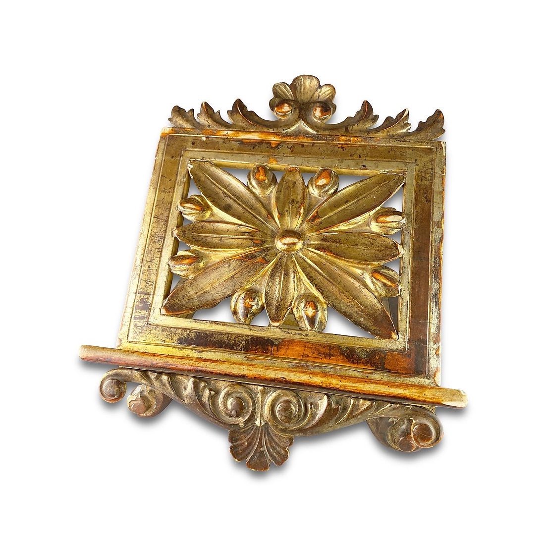 Adjustable Lectern In Golden Wood. Italian, Late Nineteenth Century.-photo-2