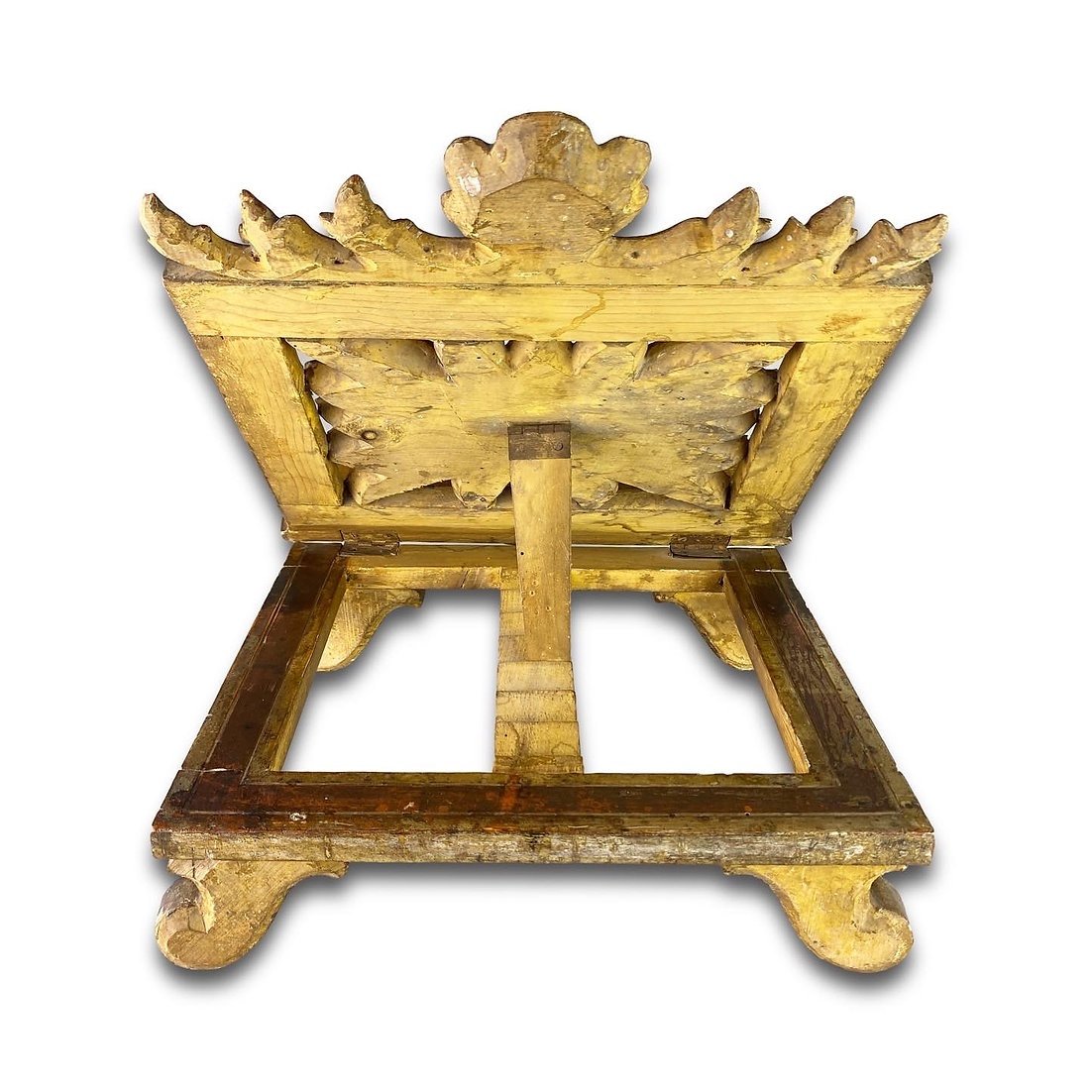 Adjustable Lectern In Golden Wood. Italian, Late Nineteenth Century.-photo-2