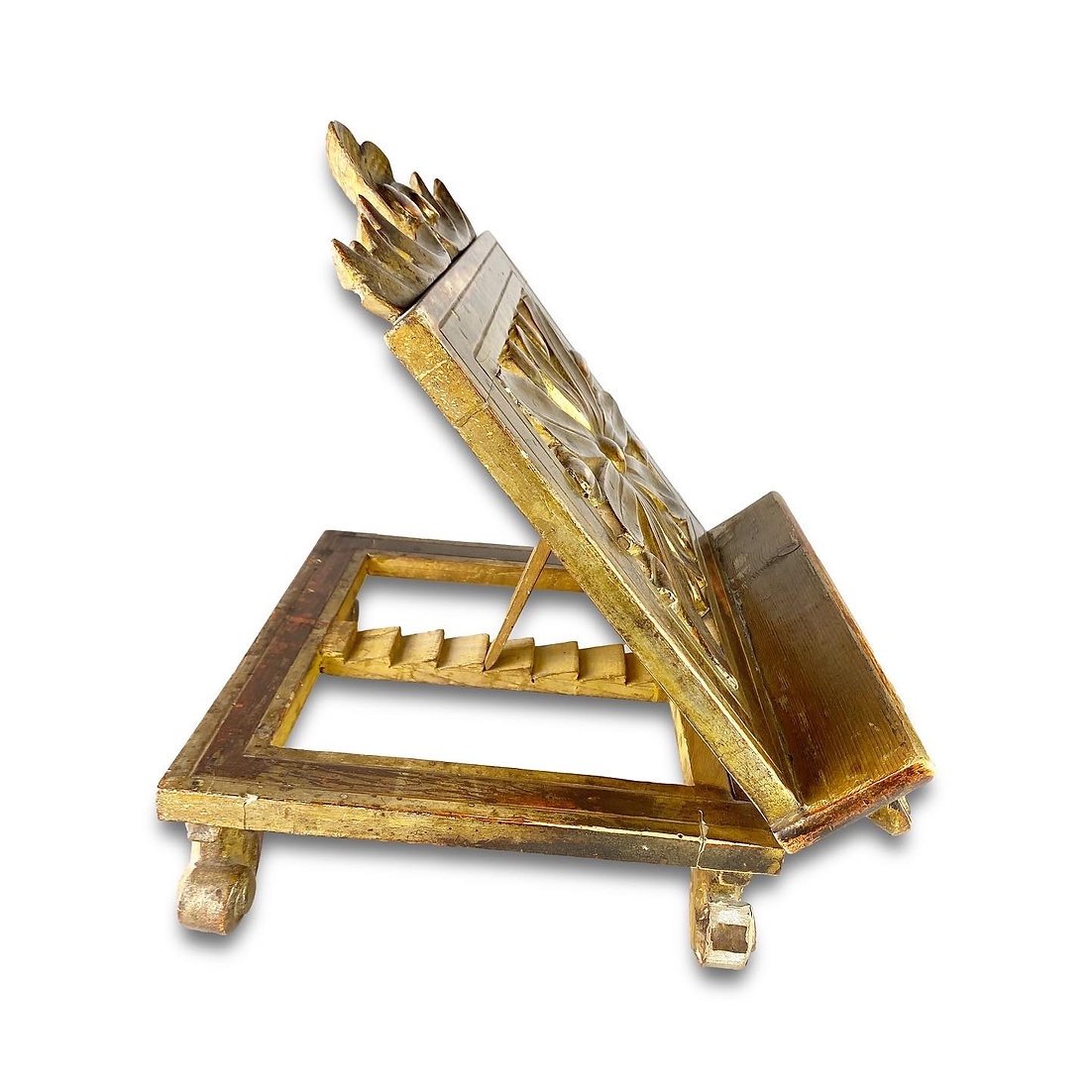 Adjustable Lectern In Golden Wood. Italian, Late Nineteenth Century.-photo-7