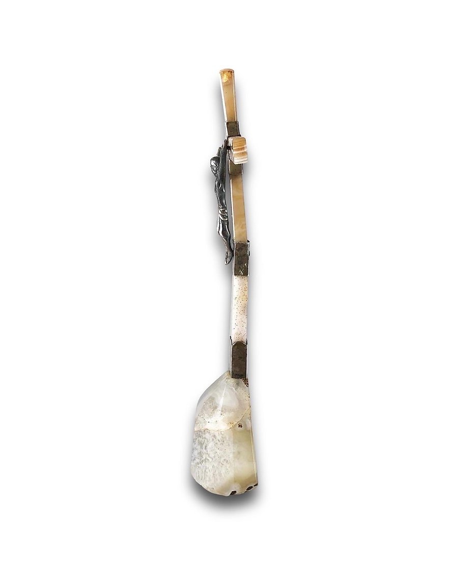 Une Croix d'Autel En Agate Montée d'Argent. Allemand, Fin Du XVIIe Siècle.-photo-3