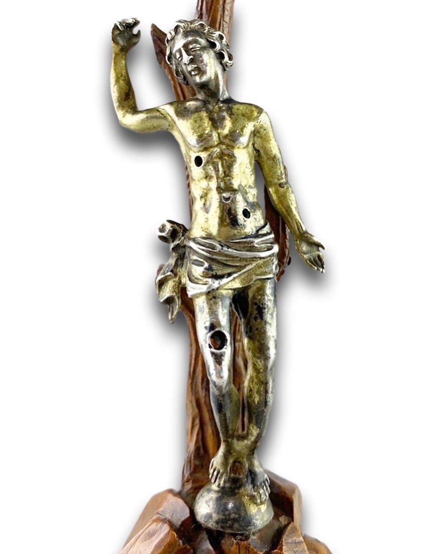 Silver Vermeil Saint Sebastian. French, Mid-17th Century.-photo-2