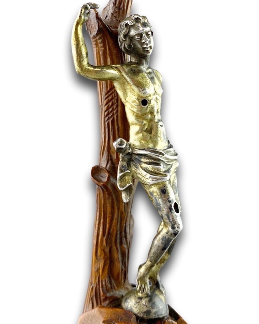 Silver Vermeil Saint Sebastian. French, Mid-17th Century.-photo-3