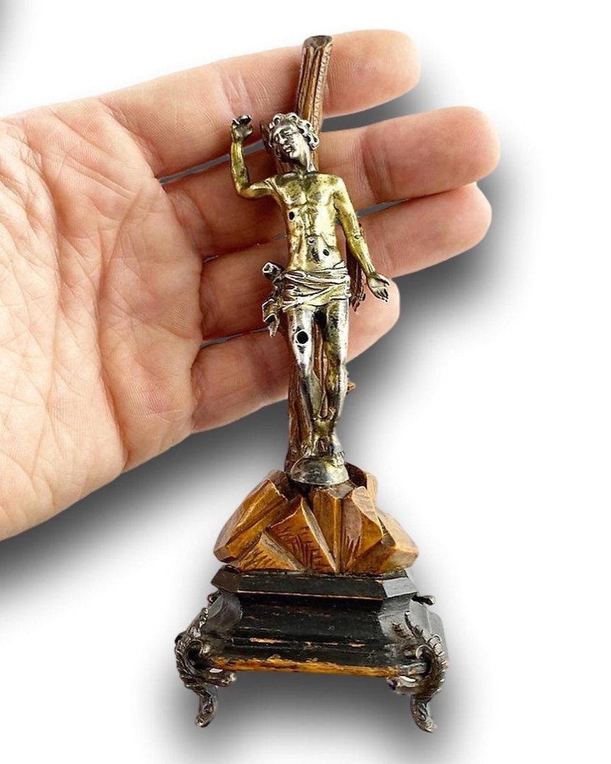Silver Vermeil Saint Sebastian. French, Mid-17th Century.-photo-3