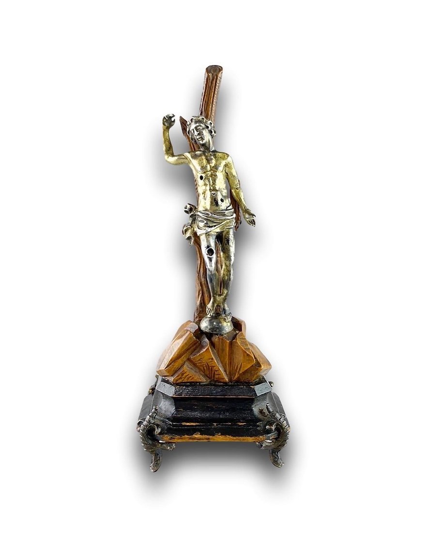 Silver Vermeil Saint Sebastian. French, Mid-17th Century.-photo-4