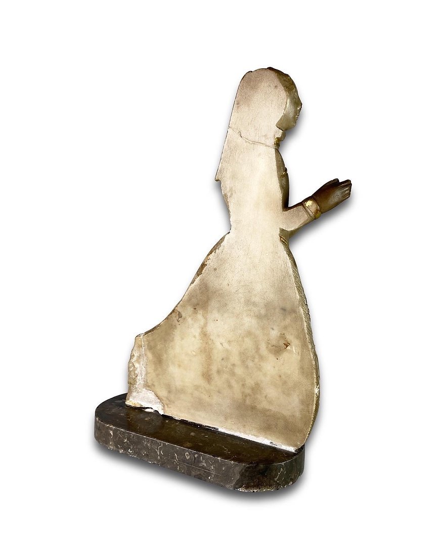 Alabaster Relief Of A Kneeling Mourner. French, XVIth Century.-photo-4