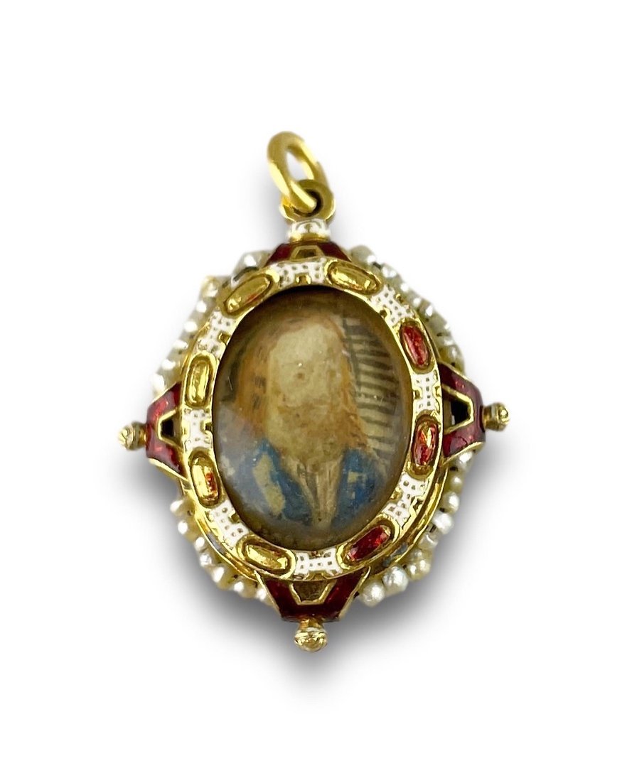 Pendentif De Dévotion Double Face En Or Et émail. Espagnol, Vers 1600. -photo-2