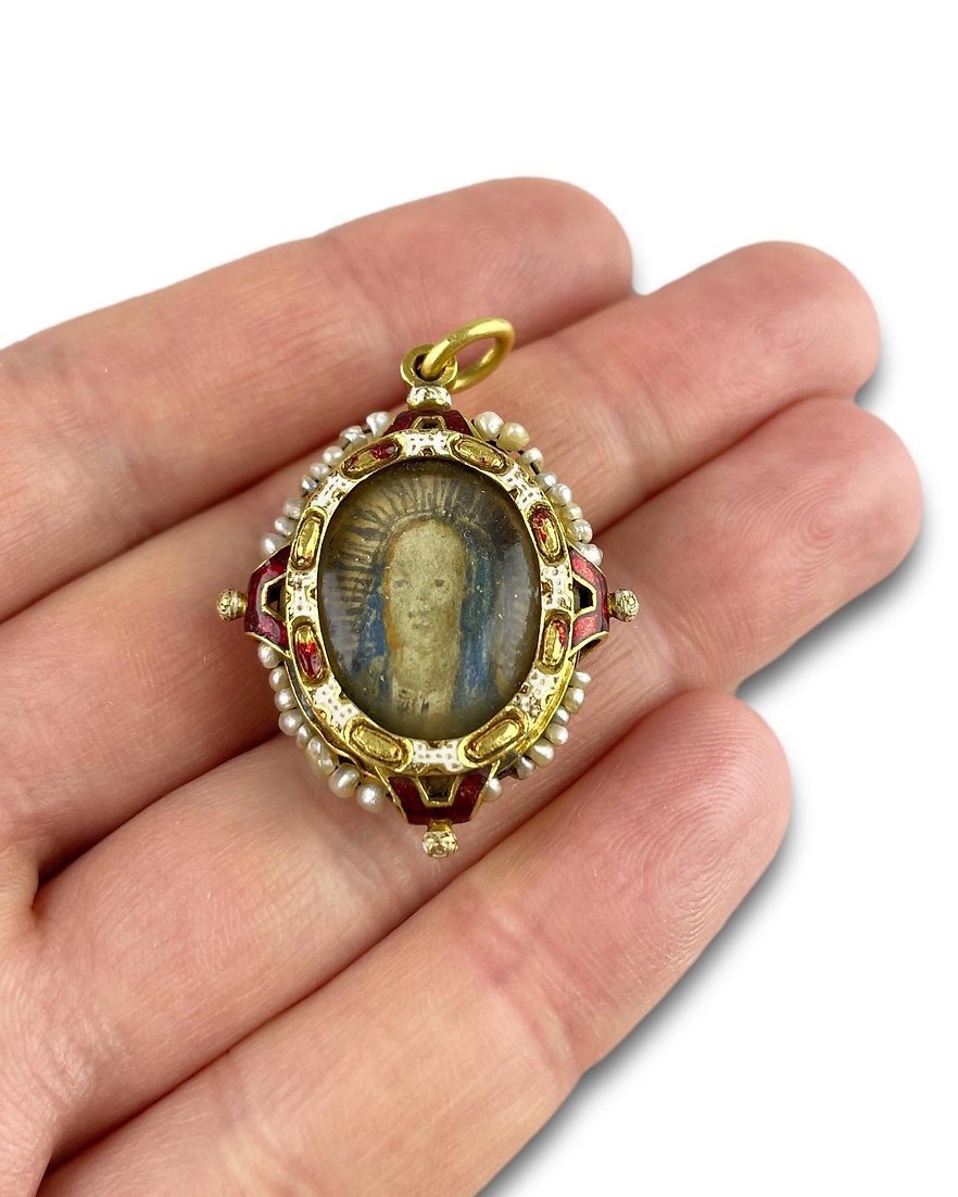 Pendentif De Dévotion Double Face En Or Et émail. Espagnol, Vers 1600. -photo-3