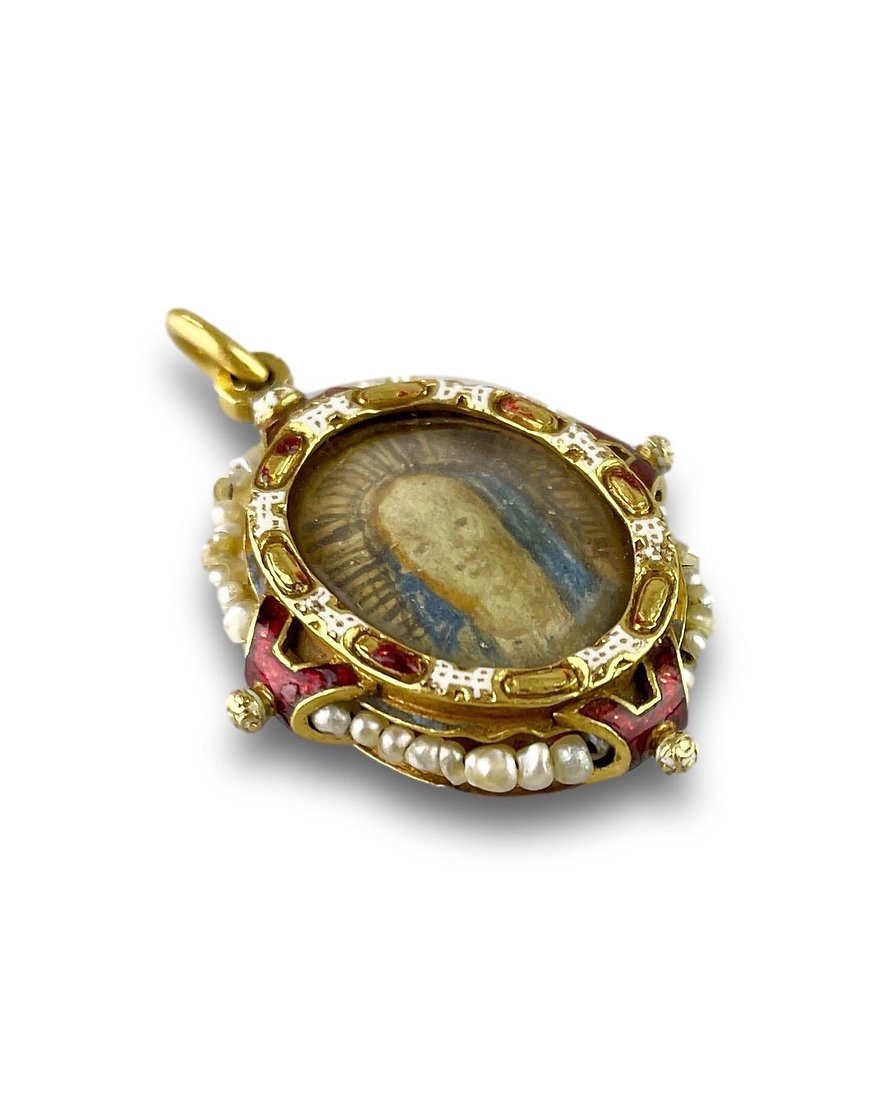 Pendentif De Dévotion Double Face En Or Et émail. Espagnol, Vers 1600. -photo-4