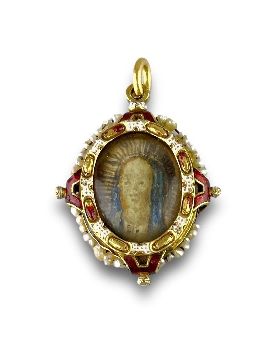 Pendentif De Dévotion Double Face En Or Et émail. Espagnol, Vers 1600. 