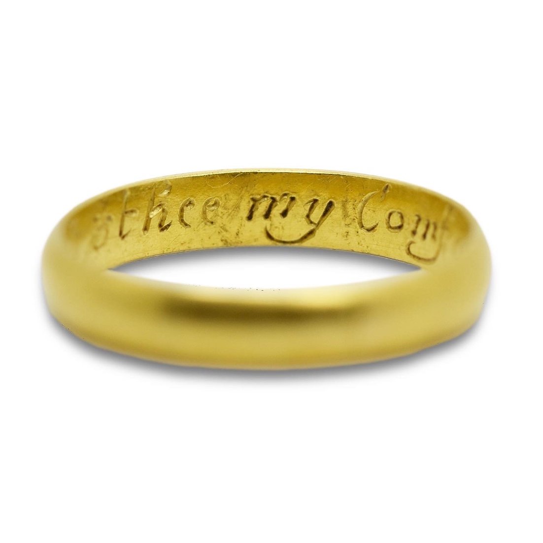 Gold Ring With 'in Christ & Thee My Comfort Be'. English, 18th Century.-photo-4