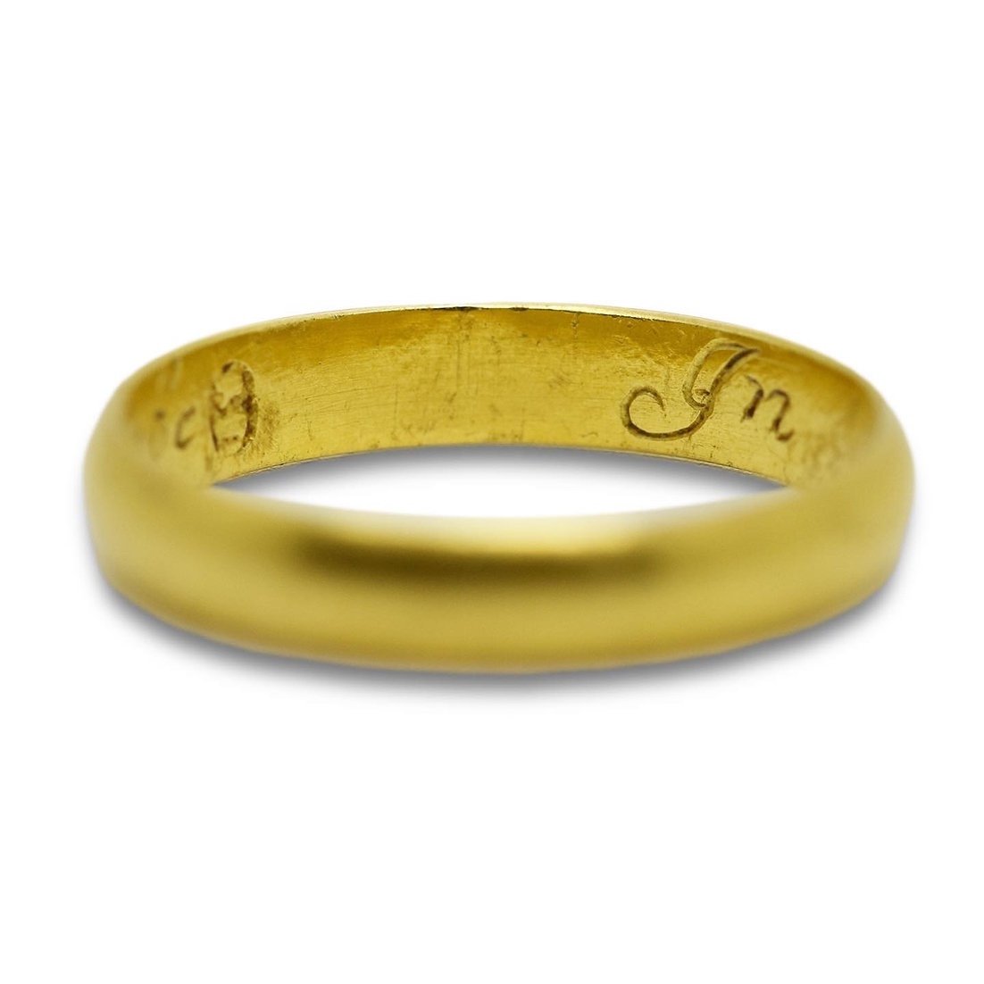 Gold Ring With 'in Christ & Thee My Comfort Be'. English, 18th Century.-photo-3