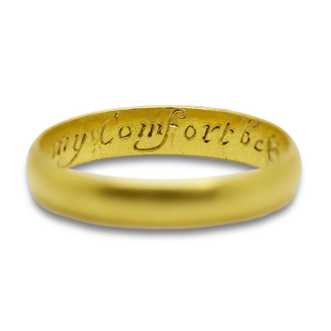 Gold Ring With 'in Christ & Thee My Comfort Be'. English, 18th Century.
