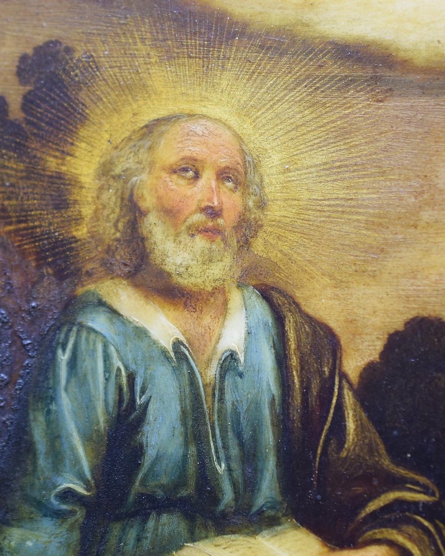 Peinture Sur Albâtre Des Saints Pierre Et Simon d'Après Antonio Tempesta (1555-1630)-photo-4