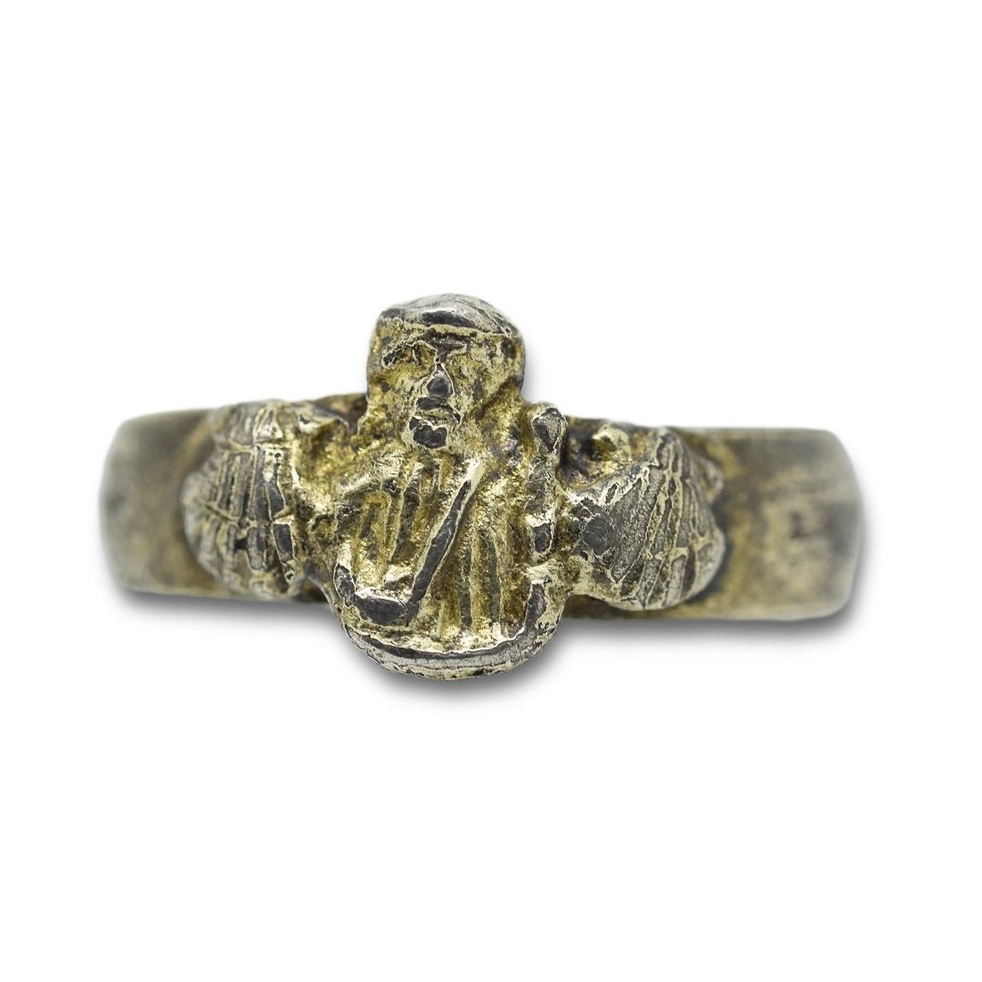 Silver Vermeil Pilgrims Ring From Santiago De Compostela. Spanish, XVth Century.-photo-3