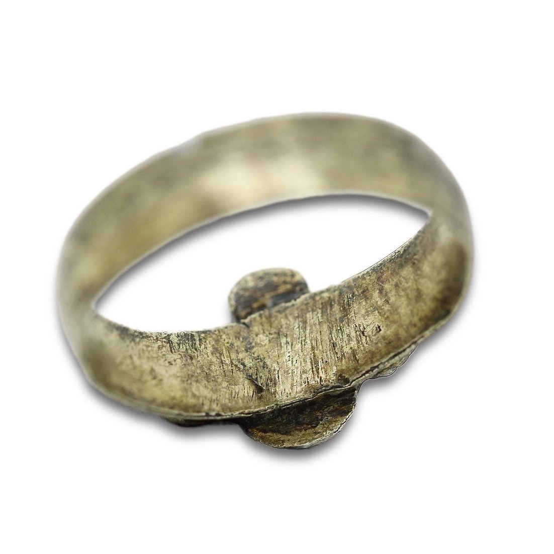 Silver Vermeil Pilgrims Ring From Santiago De Compostela. Spanish, XVth Century.-photo-1