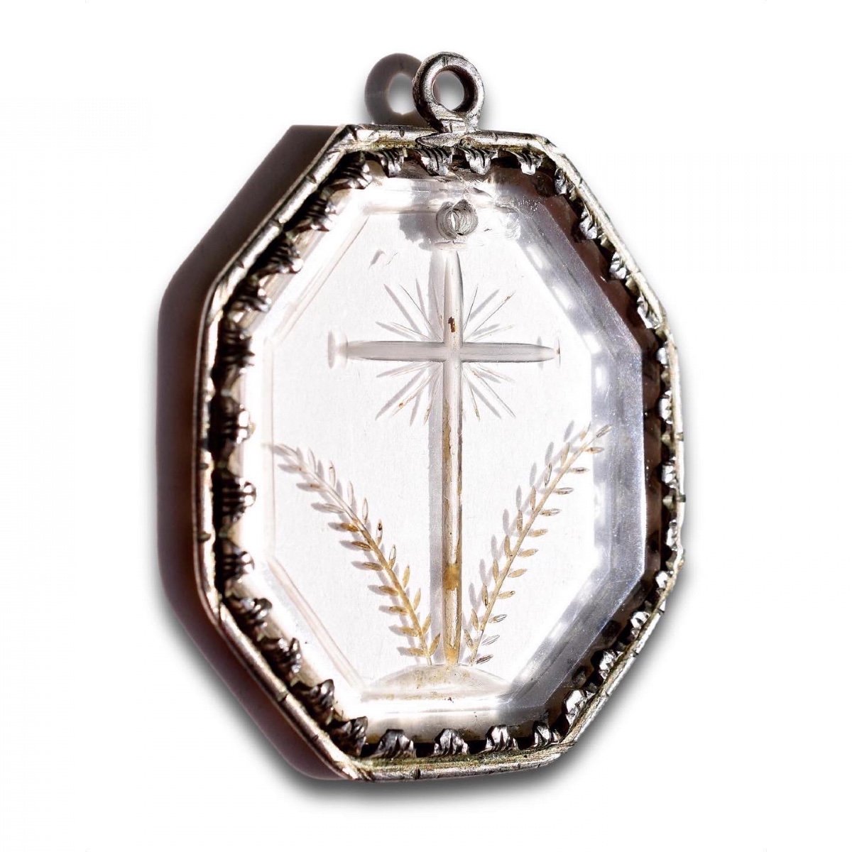 Pendentif En Cristal De Roche Monté Sur Argent Italien, Fin Du XVIIe Siècle-photo-1
