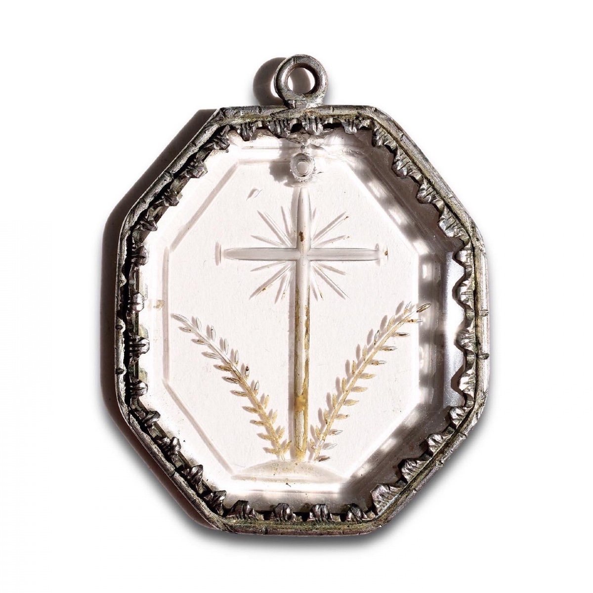 Pendentif En Cristal De Roche Monté Sur Argent Italien, Fin Du XVIIe Siècle-photo-7