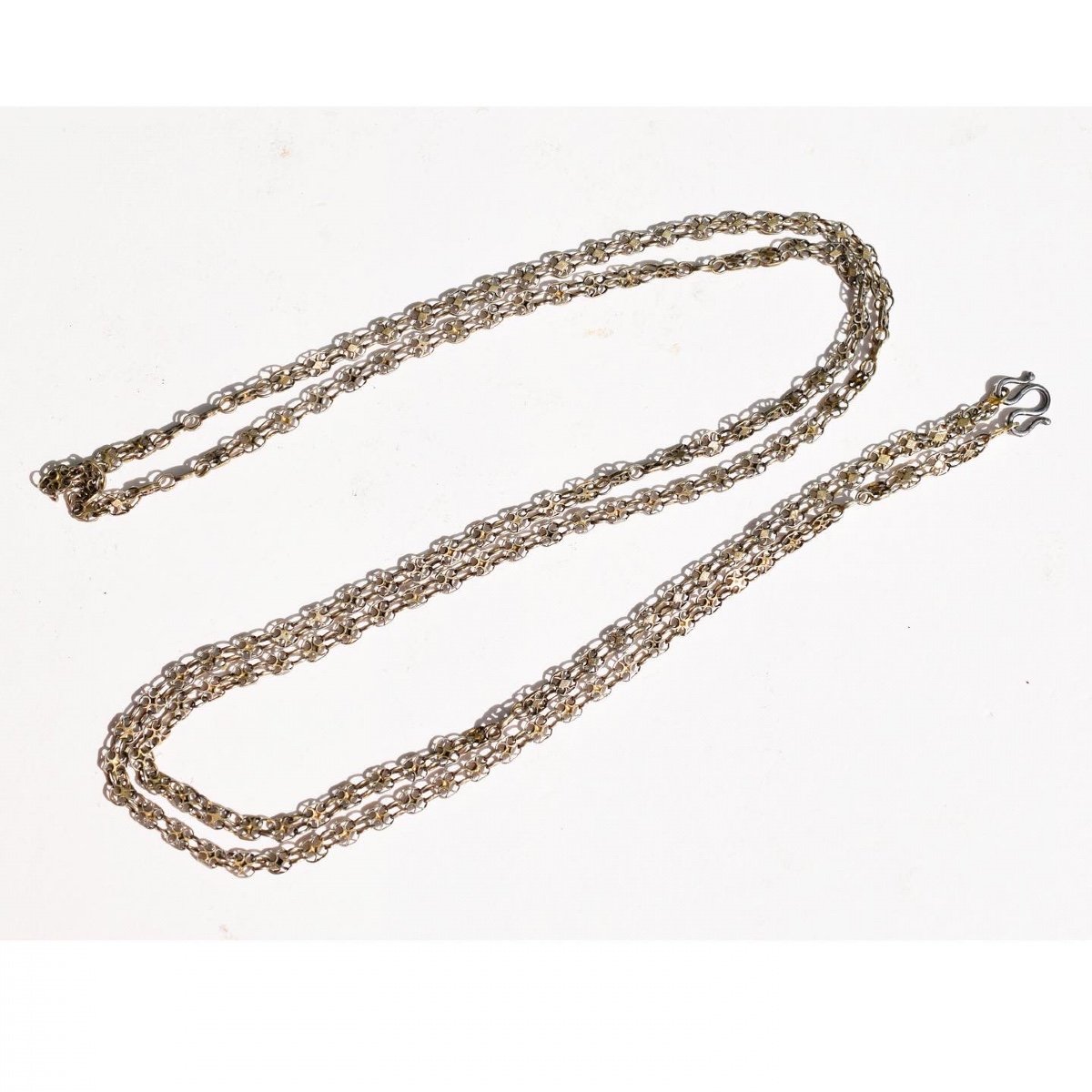 Long Vermeil Chain Composed Of Oval Filigree Links. Russian, 18th Century.-photo-4