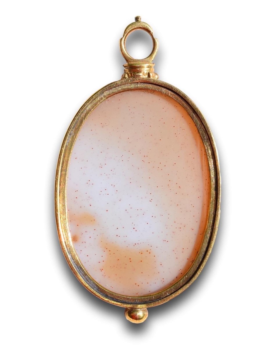 Gold Pendant With An Agate Intaglio Of The Bathing Venus. Italian, C.1700.-photo-2